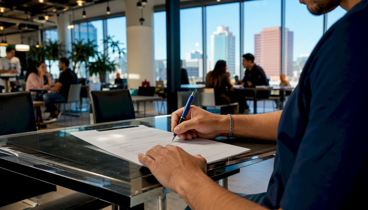 Signing a business courier delivery contract